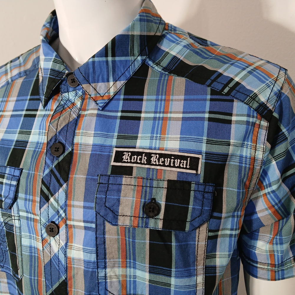 Rock Revival Men's Blue Plaid Shirt
